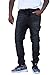 REVOL MEN'S TWILL / DENIM DROP CROTCH HAREM JOGGER PANTS, Small SG001-BLACK