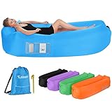 Edeuoey Inflatable Lounger Air Sofa: Waterproof Beach Travel Camping Outdoor Black Lazy Pack Bag Portable Small Hammock Chair Couch
