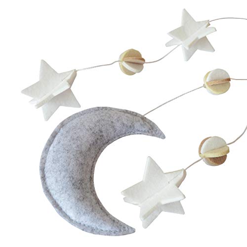 Baby Crib Mobile by Sorrel & Fern- Moon, Stars & Planets Nursery Decor | Crib Mobile