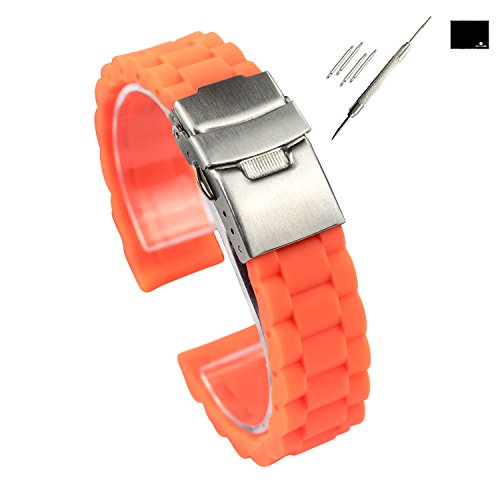 Ton charme black/brown silicone wavy-line watchband dep…