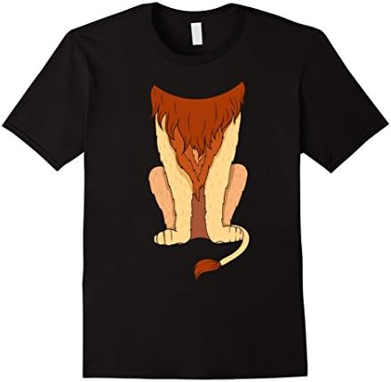 Mens Lion Costume T-Shirt for Halloween Lion Animal Cosplay Tee Large Black