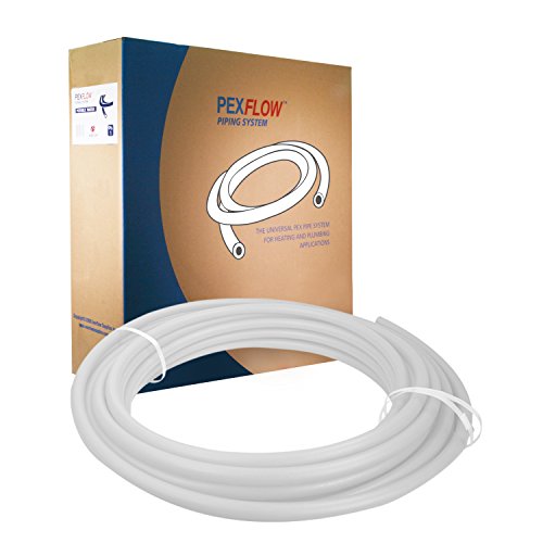 Pexflow PFW-W12100 PEX Potable Water Tubing Non-Barrier Pipe, 1/2 Inch x 100 Feet, White