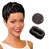 27 Pieces+1 Free Closure Short Hair Weave 100% Brazilian Virgin Human Hair Extension Natural Color #1b