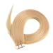 Tape in Hair Extensions Human Hair 20 inch 50g/pack 20pcs Seamless Skin Weft Remy Straight Hair (#613) Blonde