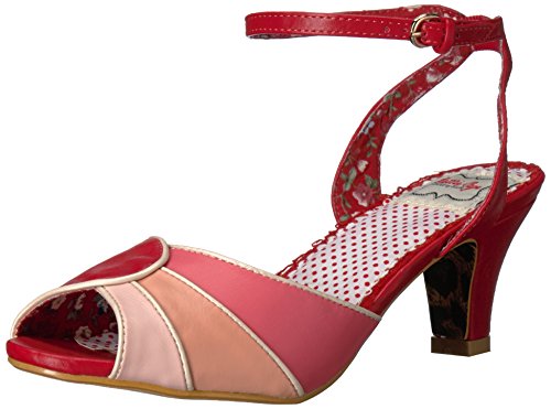 Bettie Page Women's Bp250-Abela Heeled Sandal, Red, 7 M US