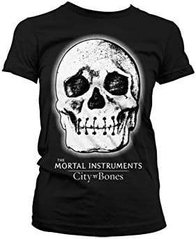 Officially Licensed Merchandise Mortal Instruments Skull Girly T-Shirt (Black), XX-Large
