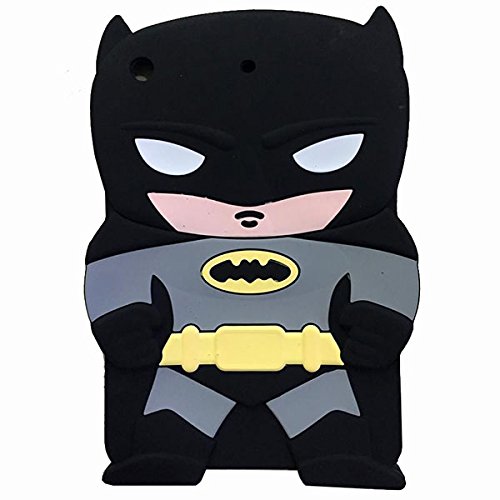 Ipad mini Case,Mingfung 3D cute Superhero Cartoon Soft Rubber Silicone Back Case Cover Skin for Ipad mini 1/2/3-Batman Black
