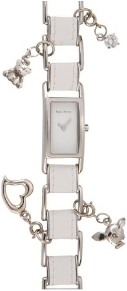 Amazon Com Paris Hilton 138 4318 99 Ladies White Charm Bracelet Watch Watches