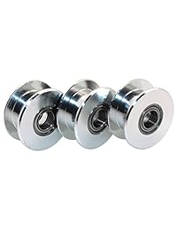 hong111 9pcs GT2 3 mm Bore aluminio Toothless Correa dentada Rodillo tensor para impresora 3d 6 mm Ancho Correa dentada