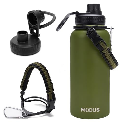 Garrafa Térmica De Água Isolada 950ml Quente & Frio De Aço Inox Com Alça (Verde)
