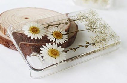 Rebbygena Samsung Galaxy S4 Case Custom Daisy Floral Real Pressed Flowers Phone Case for Samsung Galaxy S4
