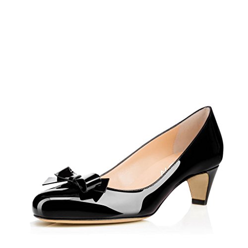 Round Toe Pumps Low Heels Shoes 
