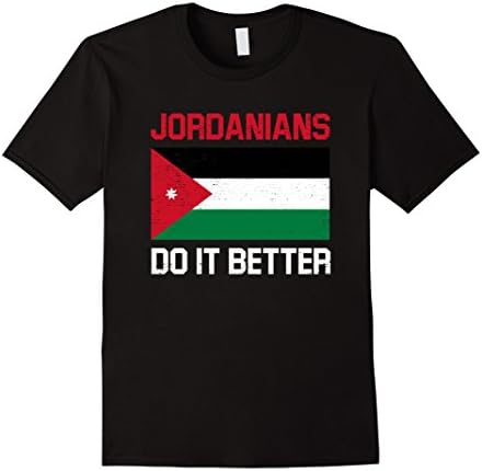 Men's Jordanians Do It Better - Jordanian Jordan Flag Shirt Large Black