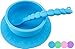 OBB Silicone Baby Bowl with Suction Cup Base and ABC Print | Includes Caterpillar Spoon (Blue)