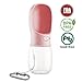 DEYACE Dog Water Bottle, Leak Proof Portable Pet Water Bottles for Dogs, Puppy Water Dispenser with Drinking Feeder for Travel (Pink 12oz)