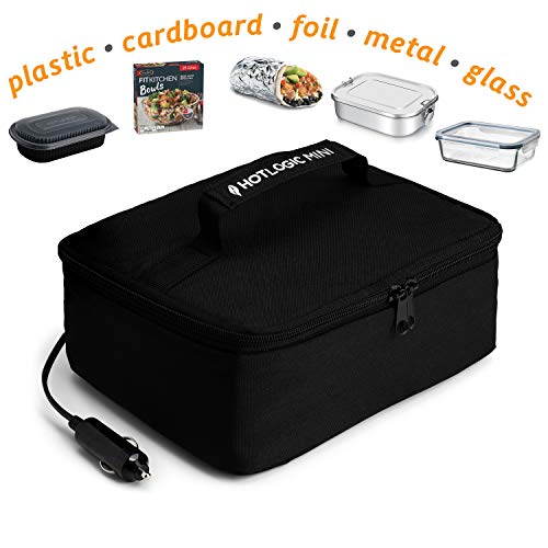 HOTLOGIC Mini Portable Oven, Food Warmer Electric Lunch Box with 12V Vehicle Plug, Mini Personal