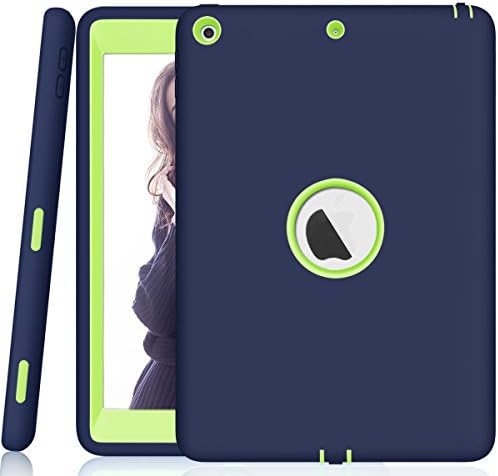 New iPad 9.7 Inch Case,New ipad 9.7 2017 case Darmor [Heavy Duty] [hybrid] PC+Silicon Hybrid Protective Three Layer Armor Defender Full Body Protective Case for New ipad 9.7 2017 Darkblue