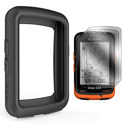 TUSITA Case with Screen Protector for Bryton Rider 530 - Silicone Protective Cover Skin - Cycling GPS Computer Accessories