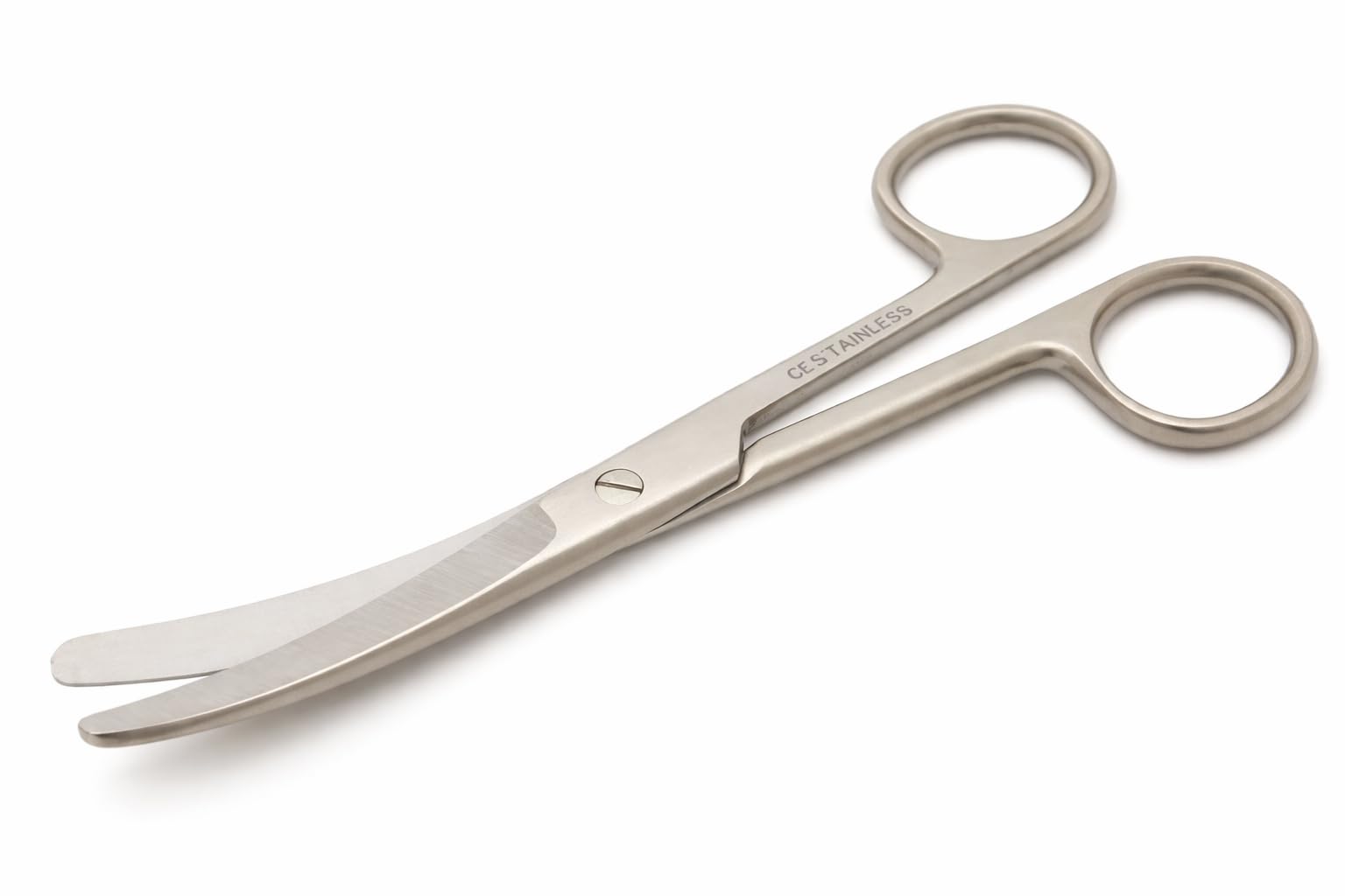 5" Stainless Steel Surgical Scissors, Curved Blades, Blunt Tips