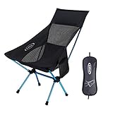 G4Free Portable Camping Chairs Medium Size with Headrest, Lightweight Backpacking Chair with Carry Bag & Side Pouch for Outdoor Camp, Picnic, Beach, Festival