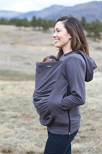 Boba Hoodie, Grey (Large) Baby Carrier Cover Hooded Sweatshirt
