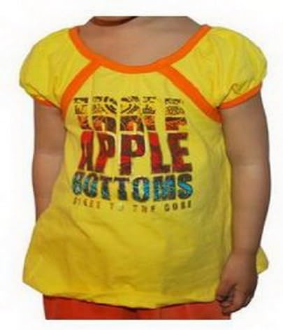 Kids &amp; Girls Very Cute Apple Bottoms Short Sleeve T-Shirt / Tee Size 4 Yellow