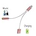 2 in 1 Lightning to 3.5mm Aux Audio Adapter for iPhone 7 / 7 Plus, Sprtjoy 3.5mm Earphone Jack Extender Stereo Connector and Lightning Charging Converter (Rose gold)
