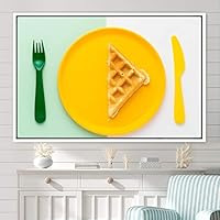 Framed Canvas Wall Art Waffle Citrus Colorful Farmhouse/Country Fruit Group Modern Art Multicolor Photography - 16x24 inches