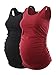 Liu & Qu Maternity Basic Tank Top Mama Clothes Neck Sleeveless Tops Women's Solid Side Ruching Vest