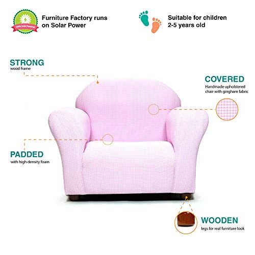 KEET Roundy Kid's Chair Gingham, Pink