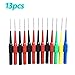 Adduswin 13pcs Insulation Piercing Needle Non-Destructive Pin Test Probes,4mm Banana Socket for Car Tester Red/Black/Blue/Green/Yellow