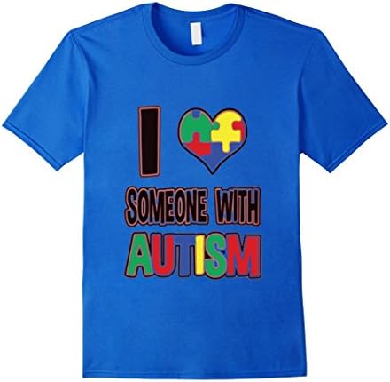 Men's I love Someone with AUTISM T-shirt  2XL Royal Blue