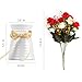 LY EMMET Artificial Rose Bouquets with Ceramics Vase Fake Rose Flowers Decoration for Table Home Office Wedding-Red