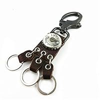 ChenyanAwesom Keychains Personality Hip Hop Keychain Creative Bottle Cap Key Pendant Tide Male Keychain for Men Keyring with Lobster Clasp (Color : Brown)