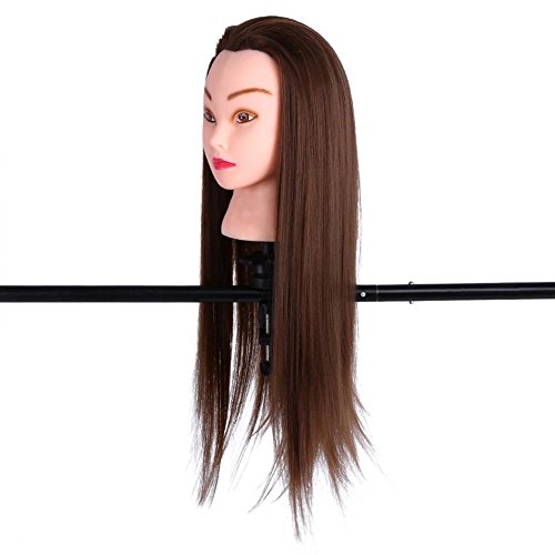Head Training Mannequin with Clamp Holder, Hair Styling Salon Practice Hairdressing Cosmetology Dolls Tool 24" - Thumbnail 7