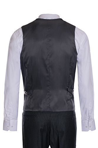 King Formal Wear Men's Premium Modern Fit Pinstripe Suit - Many Colors (Gray Pinstripe, 40 Long)… - Thumbnail 3