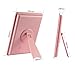 Adjustable LED Lighted Vanity Tabletop Mirrors, Oenbopo Smart Touch Rotatory 16LED Lighted Vanity Mirror Makeup Cosmetic Countertop Cordless Table Mirror for Home Travel Office (Pink)