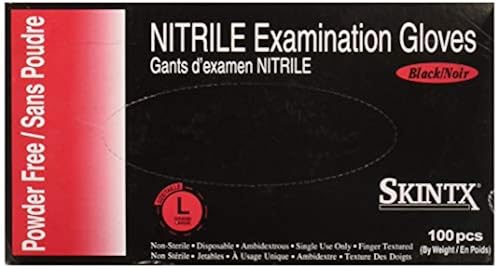 Skintx BLK50015-L-x2Inner Black Nitrile Exam Powder Free Glove Set