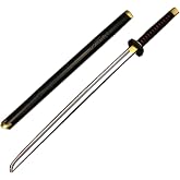 damdos Halloween Prop 40" Katanoa Sword, Cosplay Weapon Sword Rorono PU Rubber Samurai Swords Birthdays Gifts (Black)