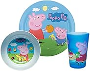 Zak Designs Peppa Pig Kids Dinnerware Set Includes Plate, Bowl, and Tumbler, Made of Durable Material and Perf