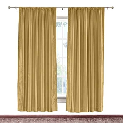 Amazon Com Cololeaf Vintage Textured Faux Dupioni Silk Curtain