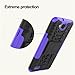 Yiakeng Compatible for LG X Charge Case, LG X Power 2 Case, LG Fiesta LTE Case, Shockproof Silicone Protective with Kickstand Hard Phone Cover for LG X Charge (Purple)