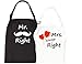 Mr and Mrs Aprons for Wedding Gift 2021, His Hers Bridal Shower Gifts, Anniversary Present Couples Hubby Wifey (Mr Mrs Right)