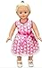 AOFUL Bitty Baby Doll Clothes Dress, Pink Pretty Summer Dress Fits Outfit 15
