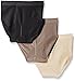 Wacoal Women's B-Smooth 3 Pre-Pack Brief Pant, Naturally Nude/Cappuccino/Black, Large