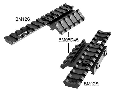 Lion Gears Low Profile Tactical Picatinny/Weaver 45 Degree Pro Mount, 2.16" Long with 5 Slots