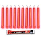 Cyalume - 9-08002 SnapLight Red Light Sticks â€“ 6 Inch Industrial Grade, Ultra Bright Glow Sticks with 12 Hour Duration (Pack of 10)