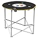 NFL Logo Brands Pittsburgh Steelers Collapsible Round Table with 4 Cup Holders and Carry Bag, Team Color