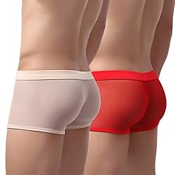 2 Pack Men Boxer Briefs Shorts Soft Underpants
