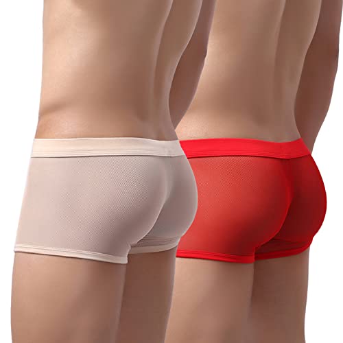 2 Pack Men Boxer Briefs Shorts Soft Underpants